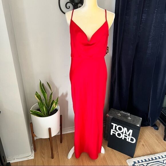 Taylor Midi Slip Midi Dress, Holiday/Christmas Party Dress, Red, Size 10, NWT‎